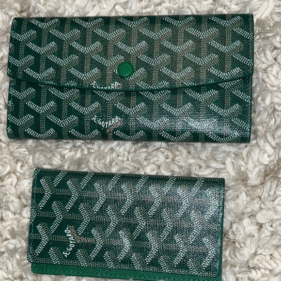 Goyard Green and Black Patterned Wallet Set - Picture 10 of 10